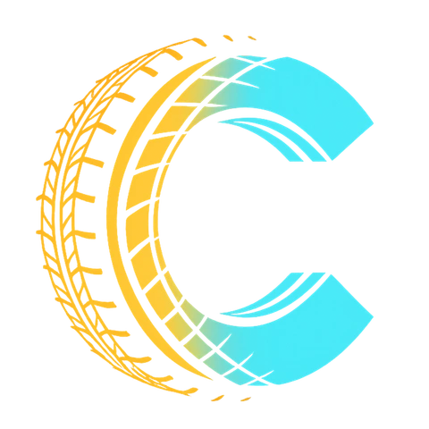 Cosmos Drives cyan and gold tire logo